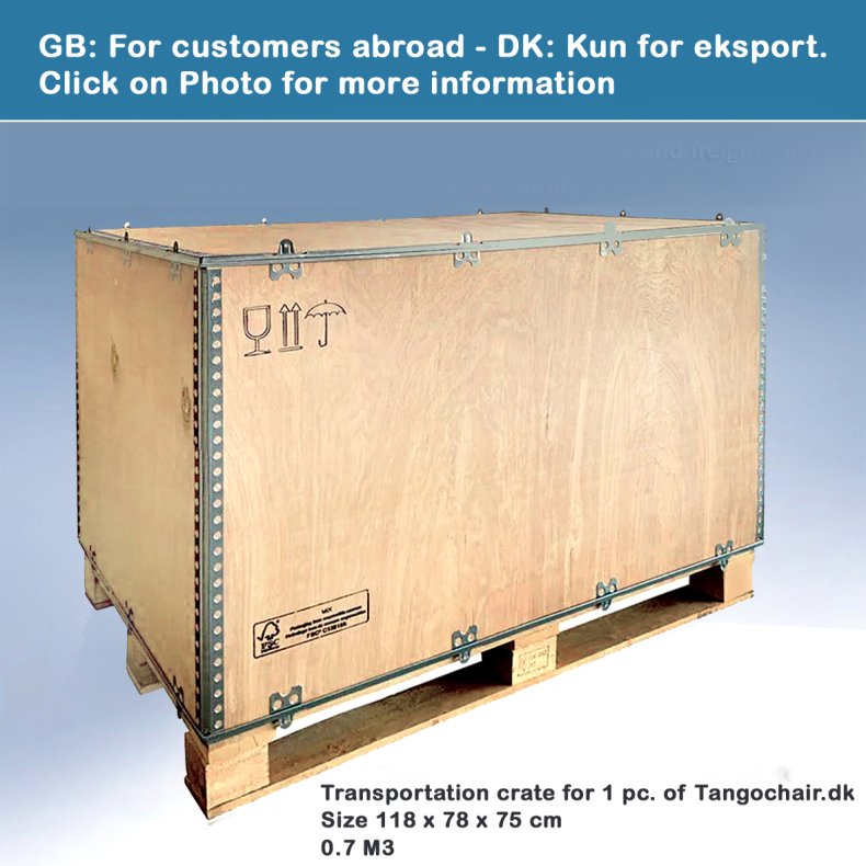 Export Transportation crate for 1 pc. of Tangochair.dk - size 118x78x75 cm - 0.7 M3