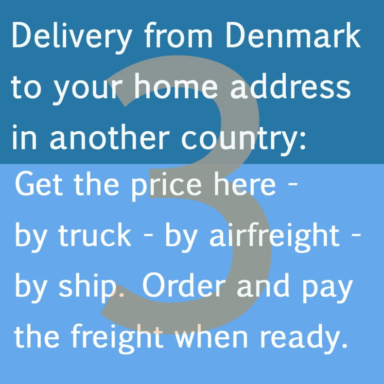 Pay here for your export freight to destinations in another country outside Denmark. 