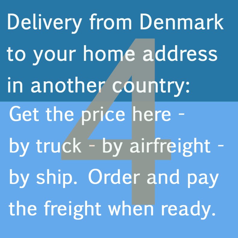 Pay here for your export freight to destinations in another country outside Denmark. 